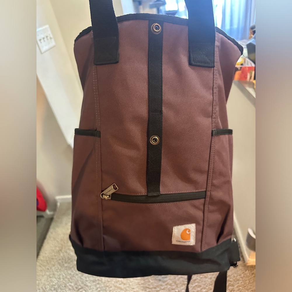 Carhartt Brown Canvas Backpack with Black Accents